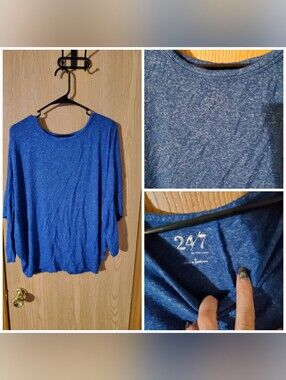 Maurices 24/7 Women's Royal Blue Long Sleeve Dolman